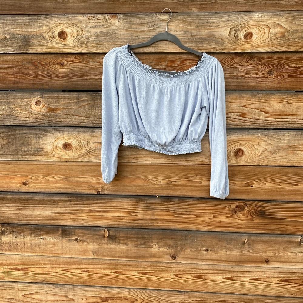 Cropped blue blouse - Picture 4 of 7